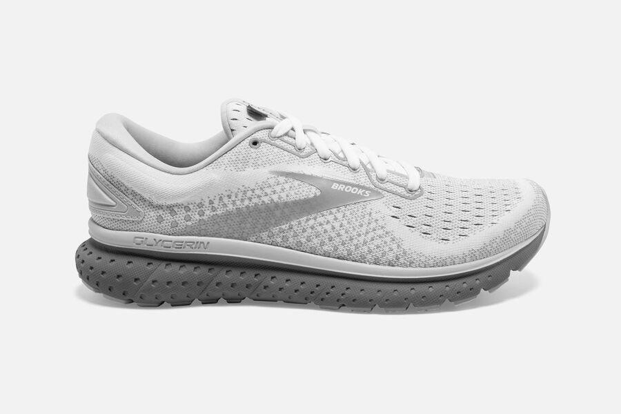 Brooks Glycerin 18 Womens Australia - Road Running Shoes - White/Grey (189-SEJNV)